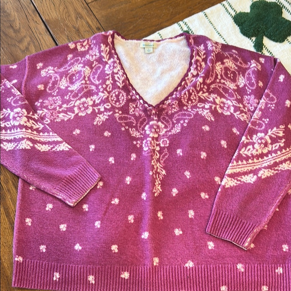 Women's Pink Floral Sweater